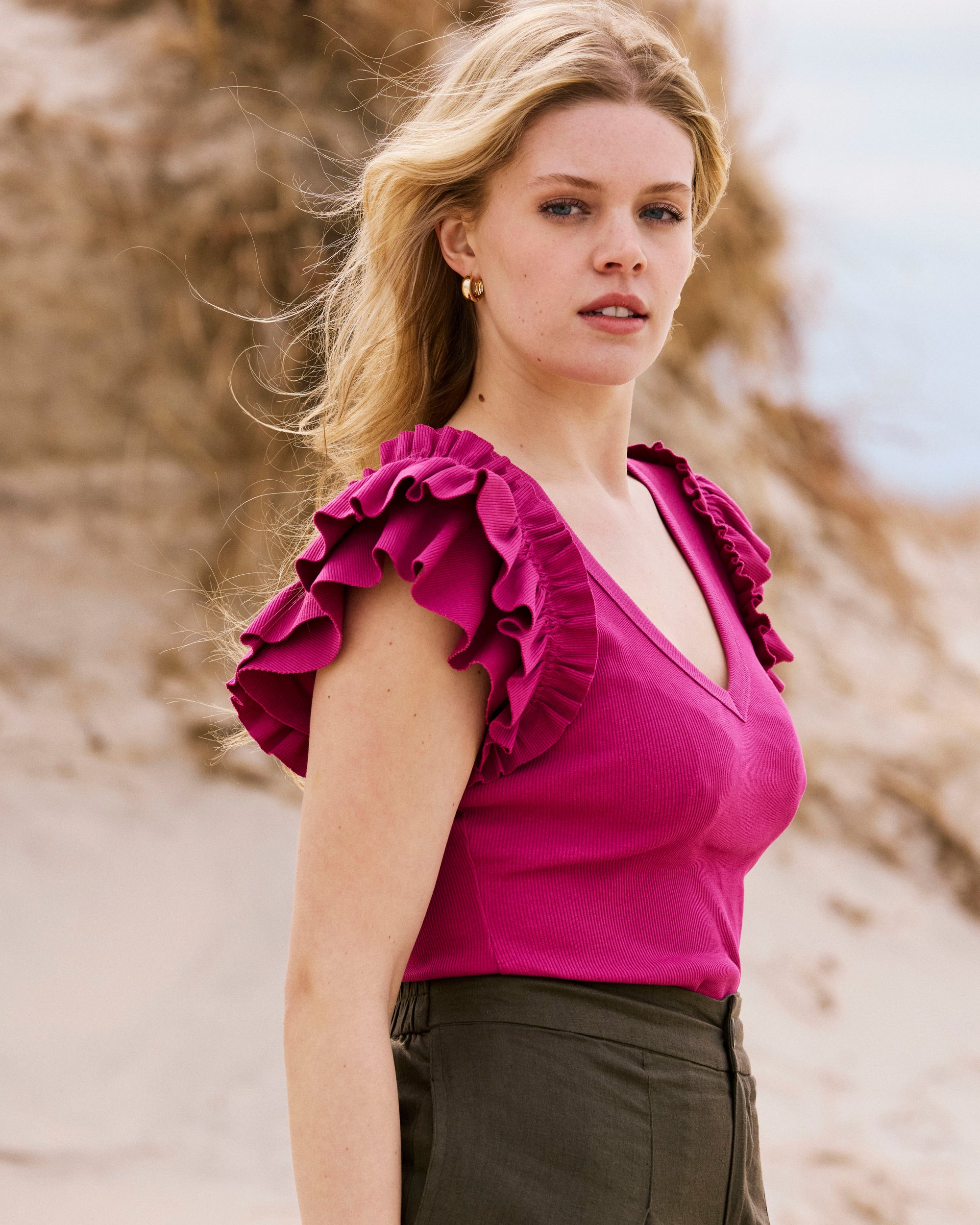 Magnolia Ribbed Top - Hyper Pink | Plus Size & Straight Size Women's Fashion | Universal Standard