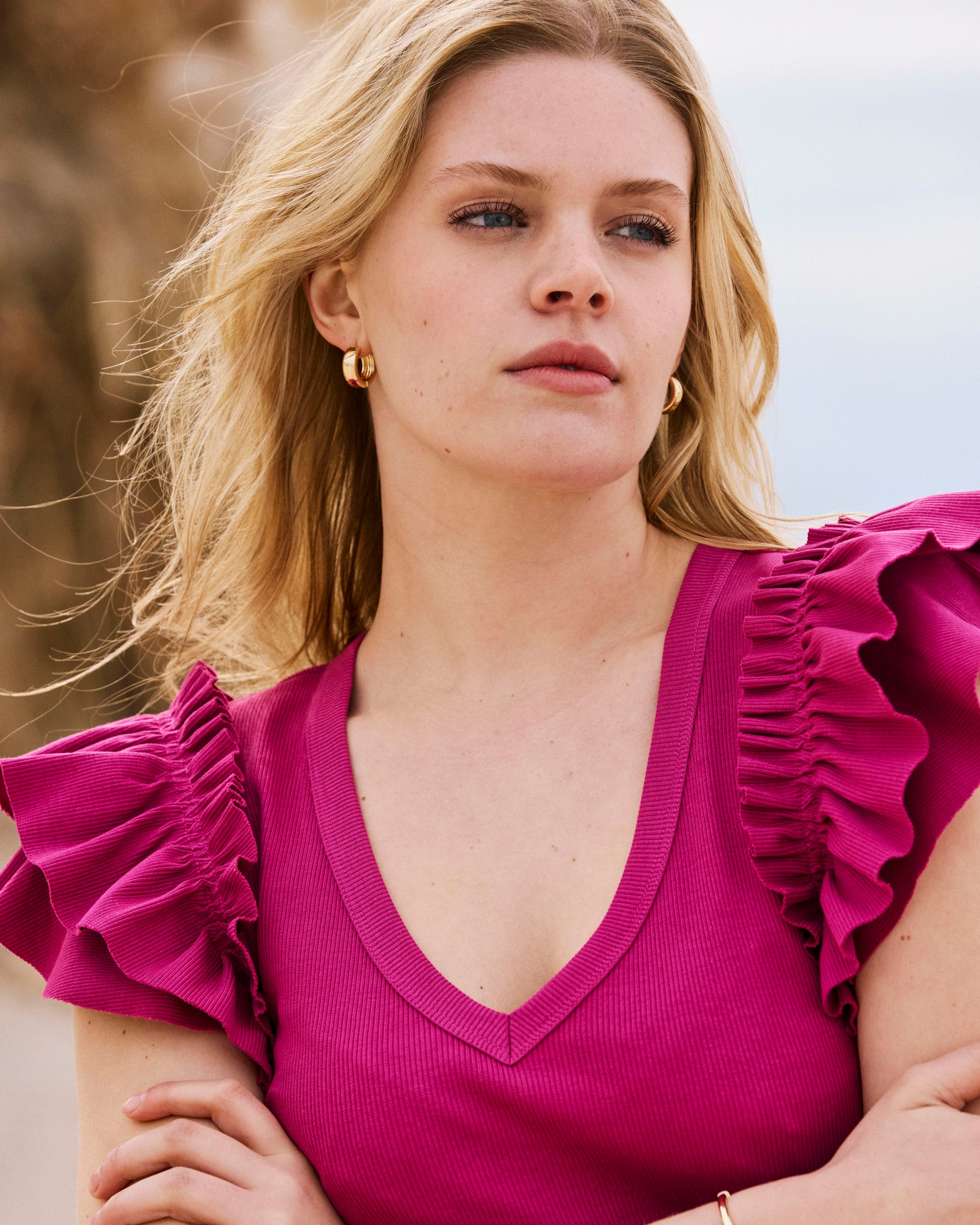 Magnolia Ribbed Top - Hyper Pink | Plus Size & Straight Size Women's Fashion | Universal Standard