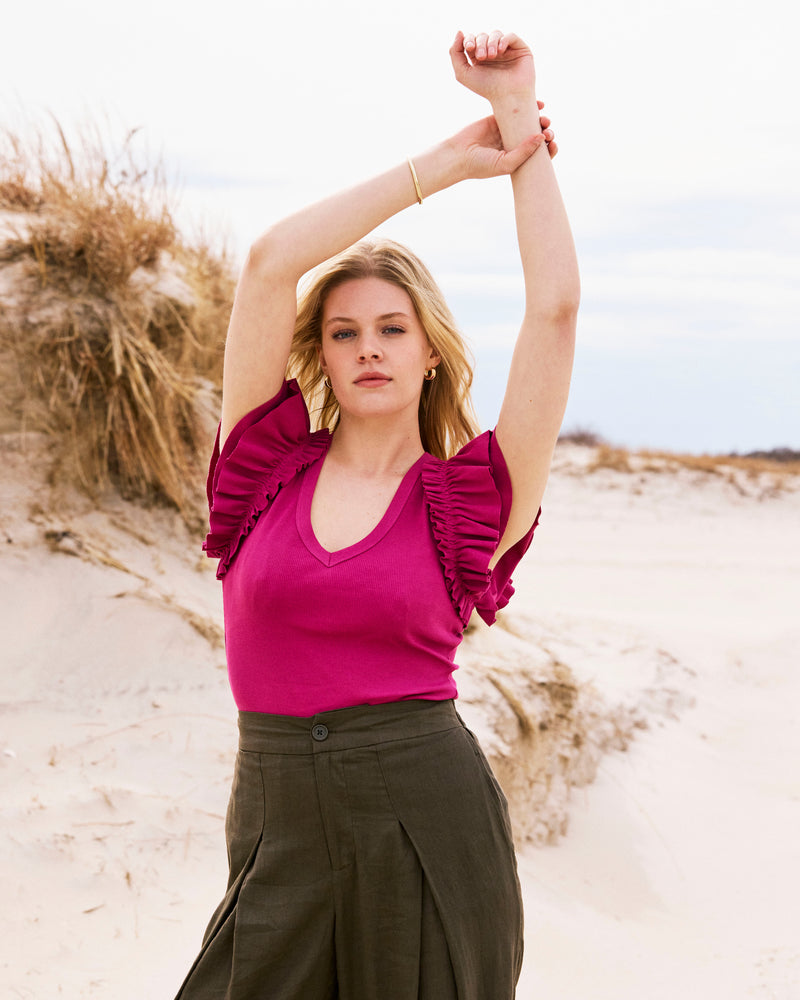 Magnolia Ribbed Top - Hyper Pink | Plus Size & Straight Size Women's Fashion | Universal Standard