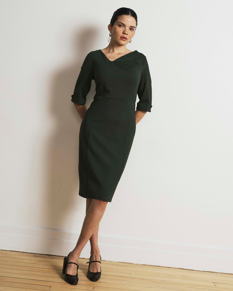 Lando Sculpted Ponte Dress - Kombu Green | Plus Size & Straight Size Women's Fashion | Universal Standard