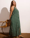 Islet Button-Down Linen Maxi Dress - Green Trellis Print | Plus Size & Straight Size Women's Fashion | Universal Standard
