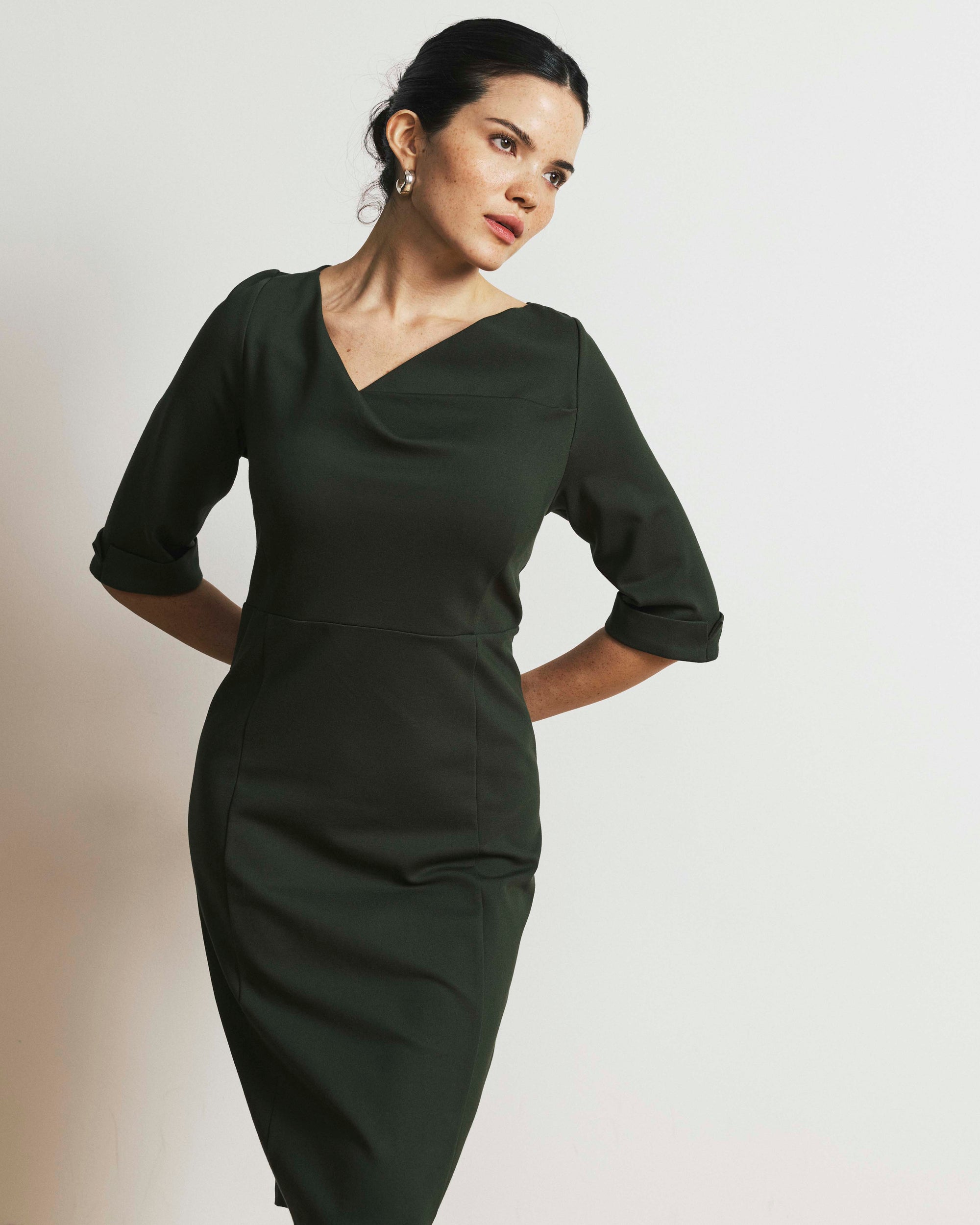 Lando Sculpted Ponte Dress - Kombu Green | Plus Size & Straight Size Women's Fashion | Universal Standard