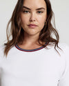 Classic Ribbed Tee - White/Striped Trim | Plus Size & Straight Size Women's Fashion | Universal Standard