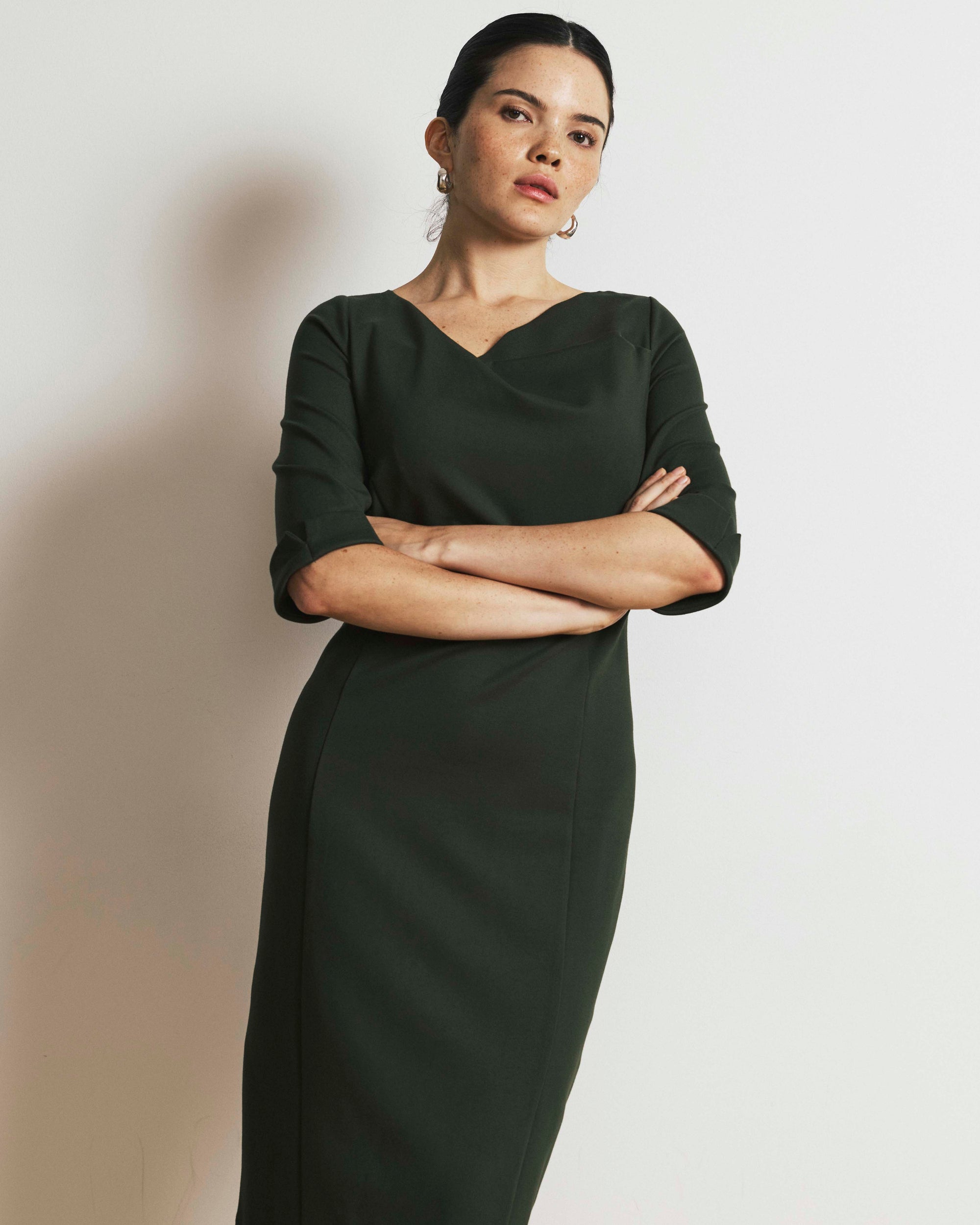 Lando Sculpted Ponte Dress - Kombu Green | Plus Size & Straight Size Women's Fashion | Universal Standard