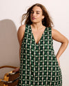 Islet Button-Down Linen Maxi Dress - Green Trellis Print | Plus Size & Straight Size Women's Fashion | Universal Standard