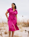 Sandy Stretch Linen Shirtdress - Hyper Pink | Plus Size & Straight Size Women's Fashion | Universal Standard