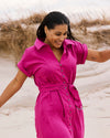 Sandy Stretch Linen Shirtdress - Hyper Pink | Plus Size & Straight Size Women's Fashion | Universal Standard