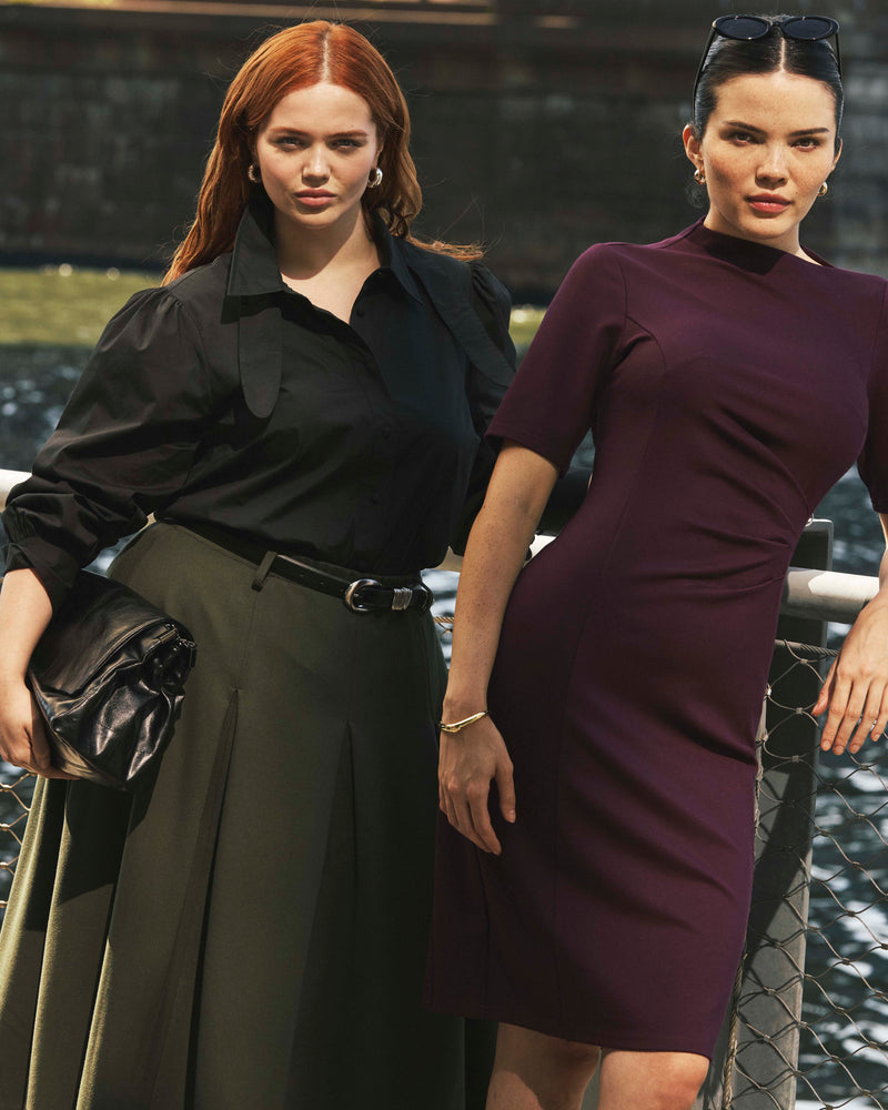 Aleya Pleated Ponte Skirt - Kombu Green | Plus Size & Straight Size Women's Fashion | Universal Standard