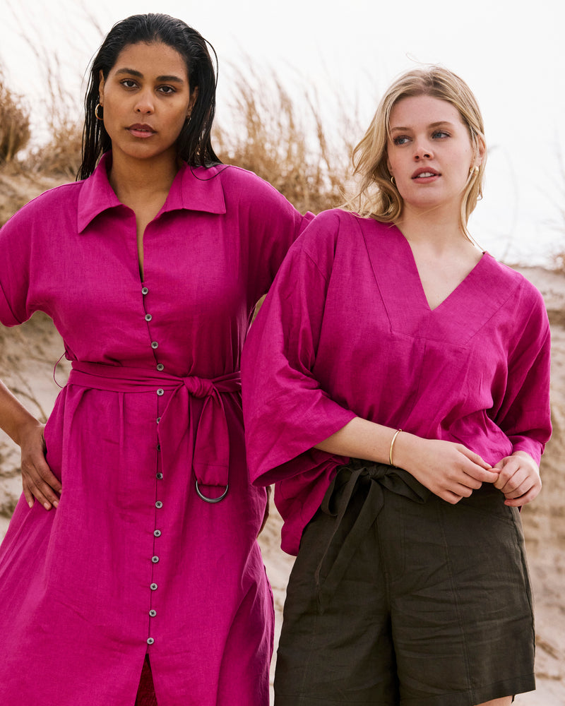 Harbor Stretch Linen Paperbag Shorts - Camo | Plus Size & Straight Size Women's Fashion | Universal Standard