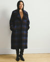 Callaghan Wool Blend Coat - Indigo Plaid
