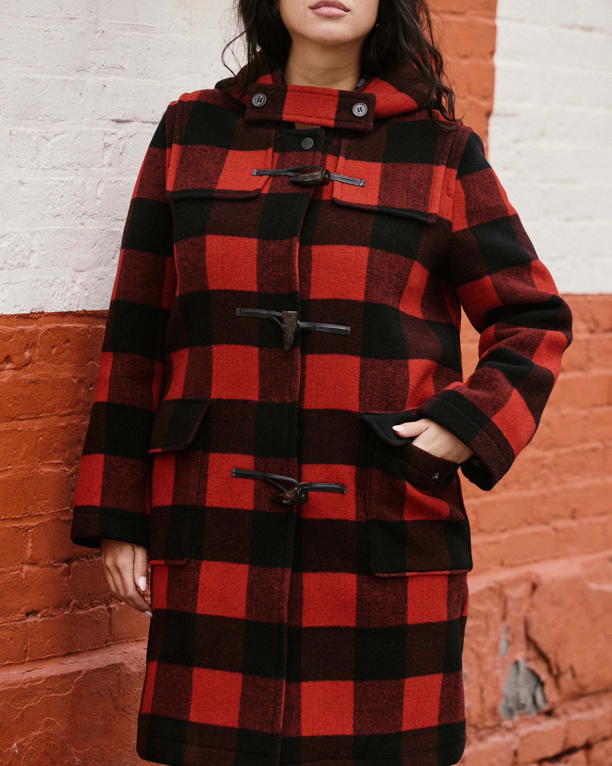 Highlands Duffle Coat - Red Buffalo Check