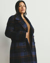 Callaghan Wool Blend Coat - Indigo Plaid