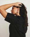 Elbe Stretch Poplin Short Sleeve Shirt - Black | Plus Size & Straight Size Women's Fashion | Universal Standard