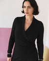 Shawl Collar Liquid Jersey Dress - Black | Plus Size & Straight Size Women's Fashion | Universal Standard