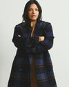 Callaghan Wool Blend Coat - Indigo Plaid