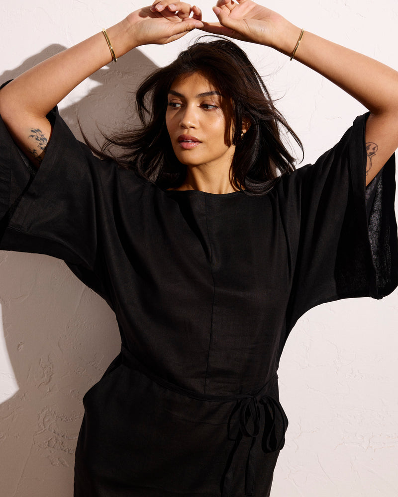 Lio Linen Dress - Black | Plus Size & Straight Size Women's Fashion | Universal Standard