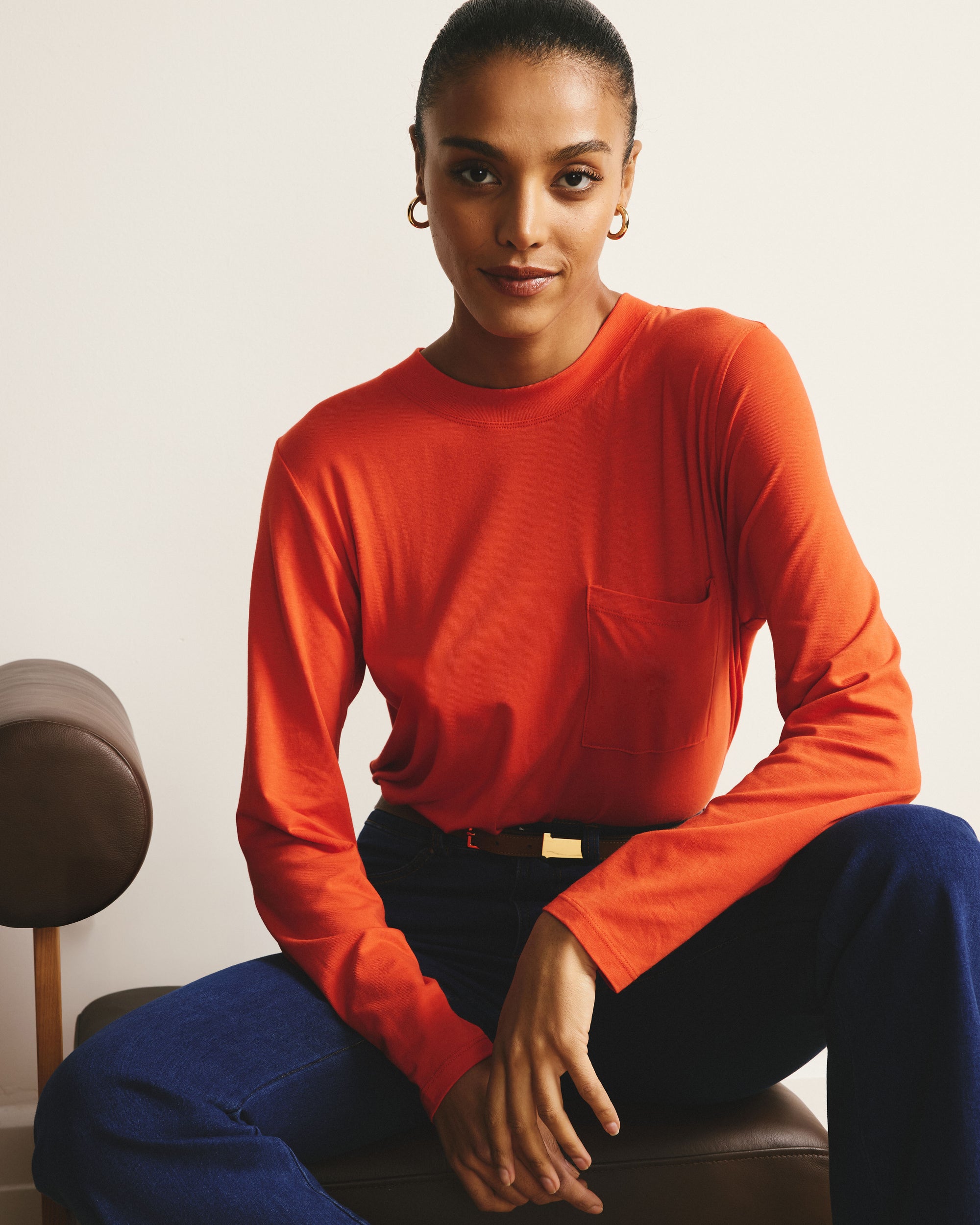 Long Sleeve Garcon Tee - Poppy