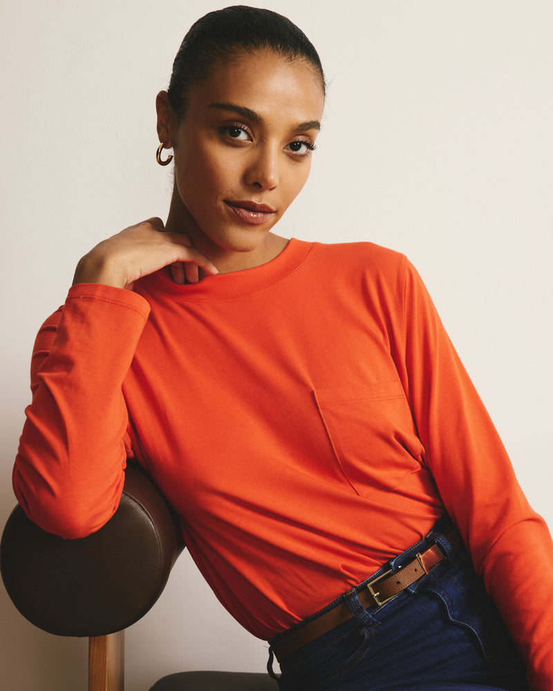 Long Sleeve Garcon Tee - Poppy