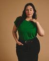 Ashley Cap Sleeve Tee - Green Park | Plus Size & Straight Size Women's Fashion | Universal Standard
