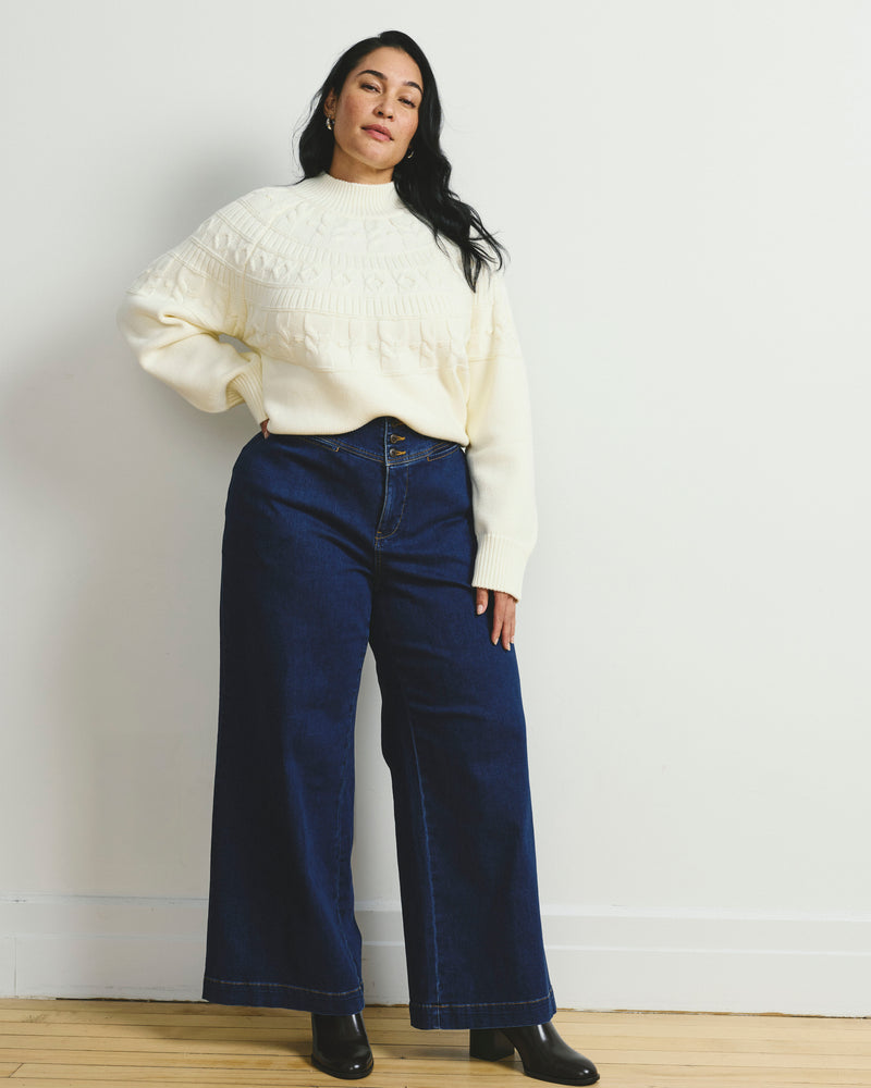 Charlie High Rise Sailor Jeans - Buffalo Blue