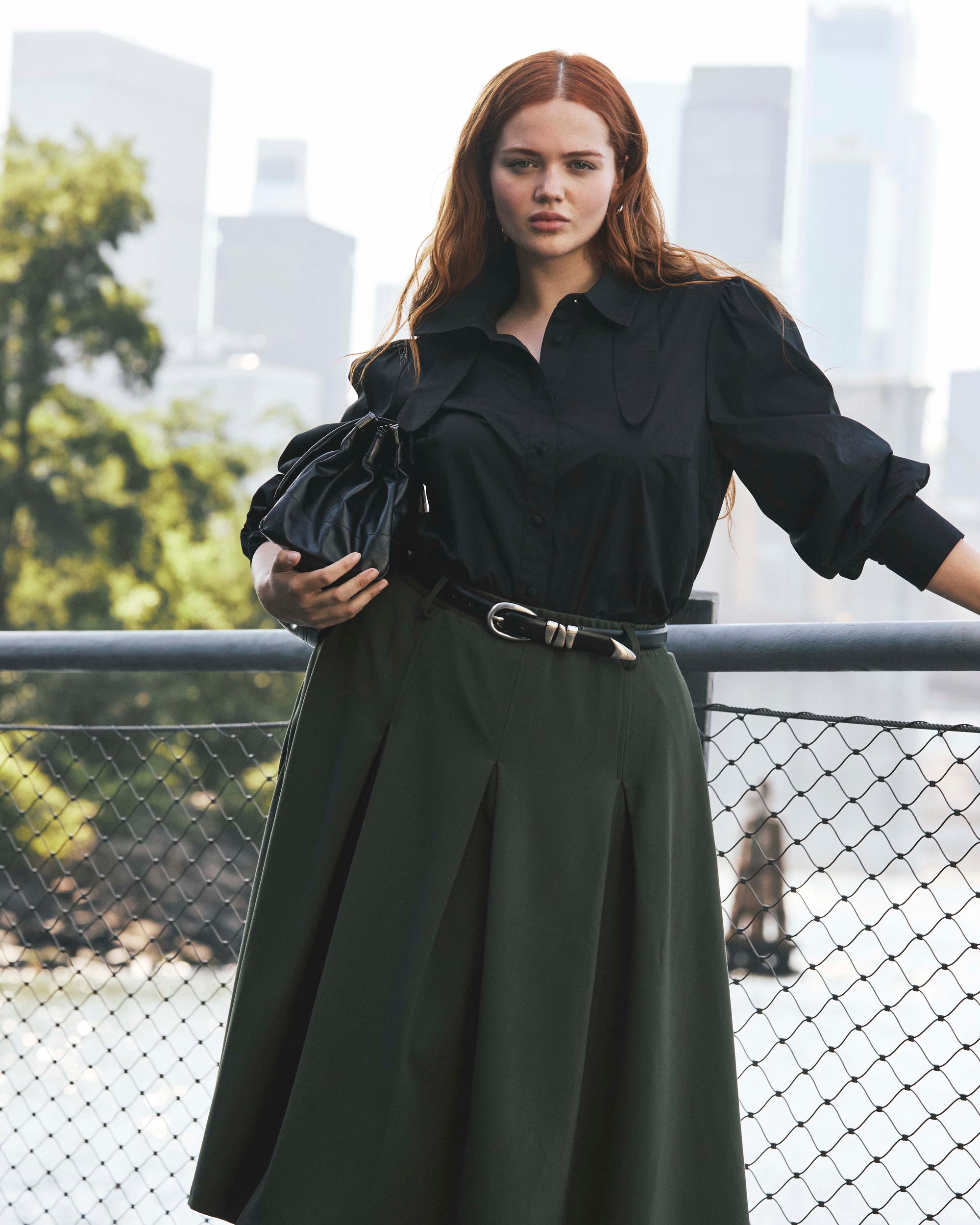 Aleya Pleated Ponte Skirt - Kombu Green | Plus Size & Straight Size Women's Fashion | Universal Standard