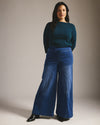 Olivia Pintuck Wide Leg Jeans - True Blue