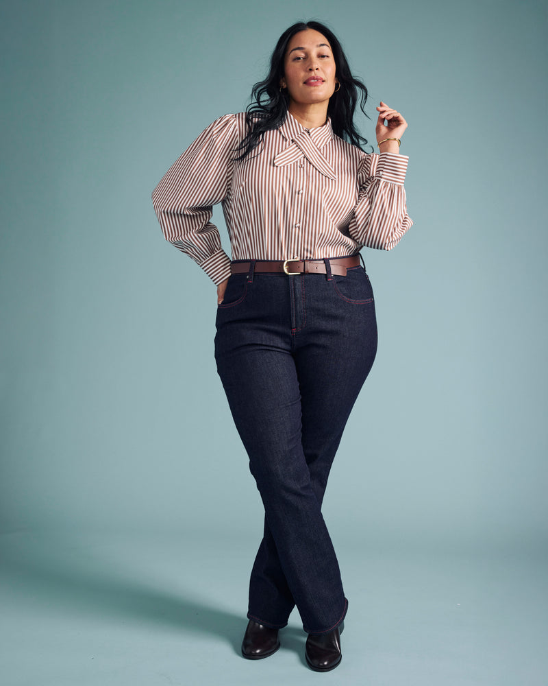 Marne Bootcut Jeans 32 inch - Americana Wash with Red Stitching