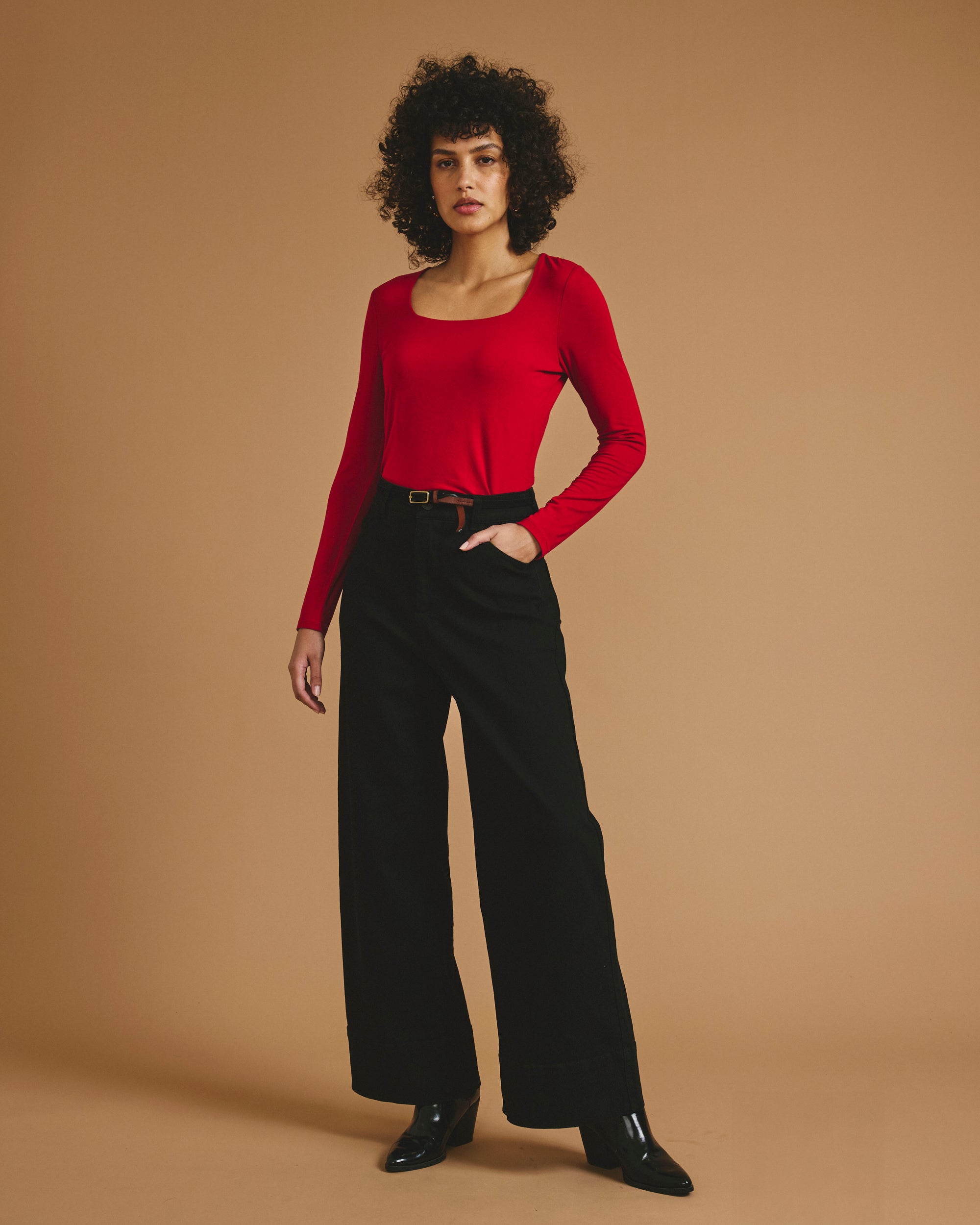 Agatha Liquid Jersey Top - New York Red | Plus Size & Straight Size Women's Fashion | Universal Standard