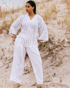 Elio V-Neck Linen Blend Top - Mayfair Stripe | Plus Size & Straight Size Women's Fashion | Universal Standard