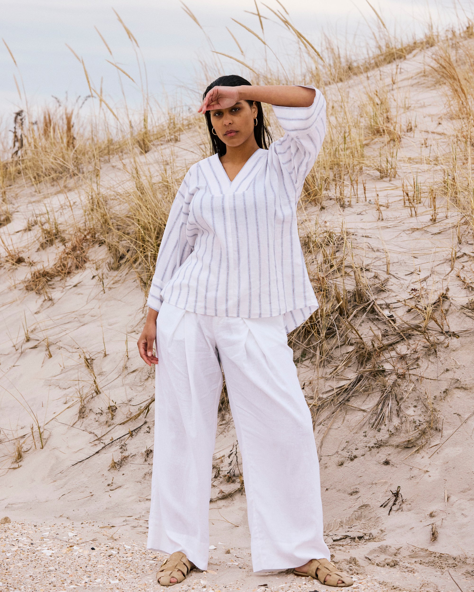 Marley Wide Leg Linen Pants - White Universal Standard Marley Wide Leg Linen Pants - White Universal Standard