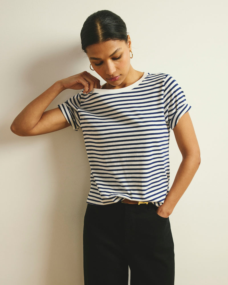 Tee Rex - White/Cenote Stripe | Plus Size & Straight Size Women's Fashion | Universal Standard