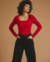 Agatha Liquid Jersey Top - New York Red | Plus Size & Straight Size Women's Fashion | Universal Standard