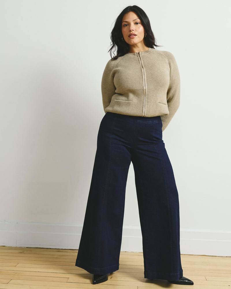 Better-Than-Wool Zip Cardigan - Almond Dust