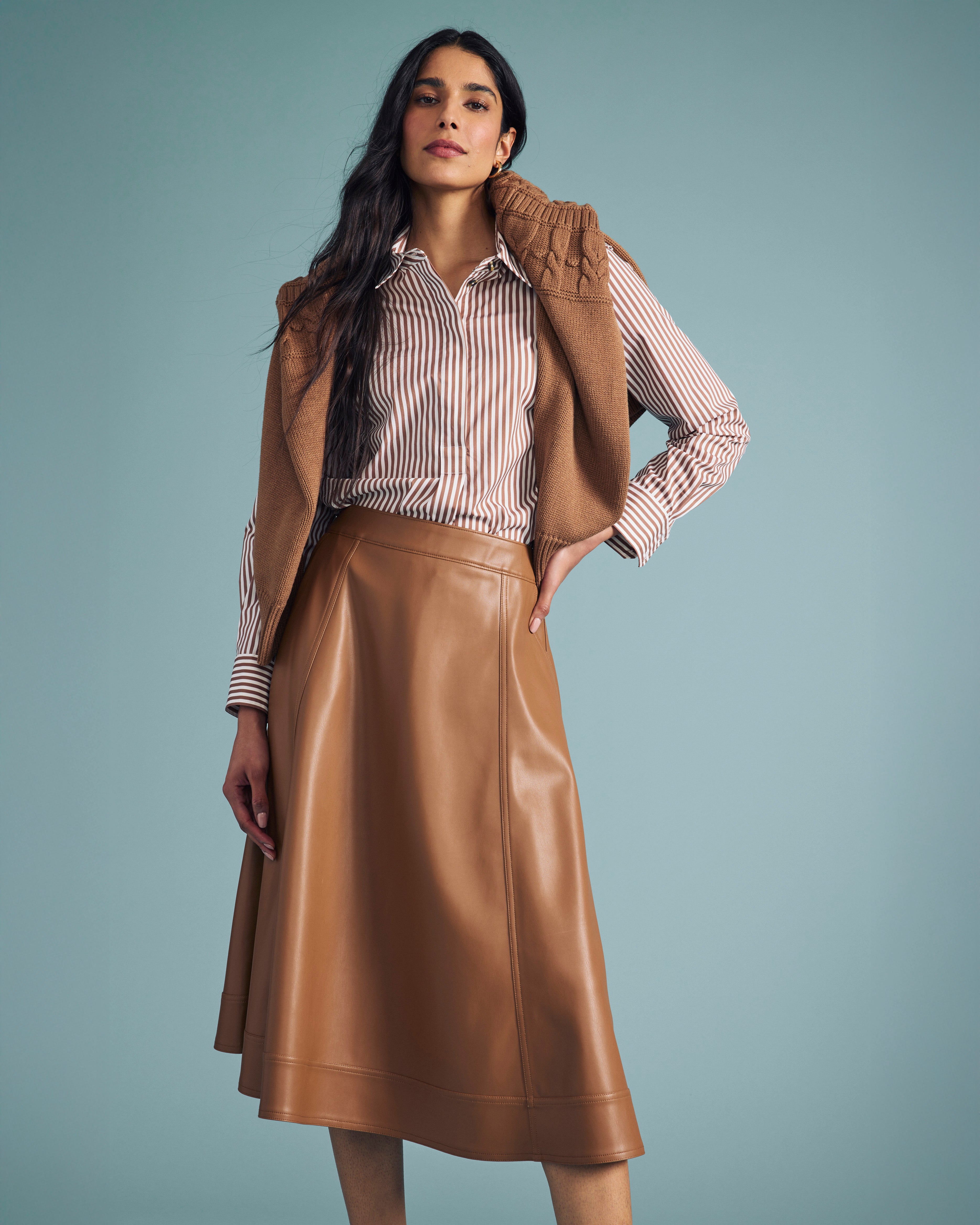 Charlotte Faux Leather Skirt - Classic Camel – Universal Standard