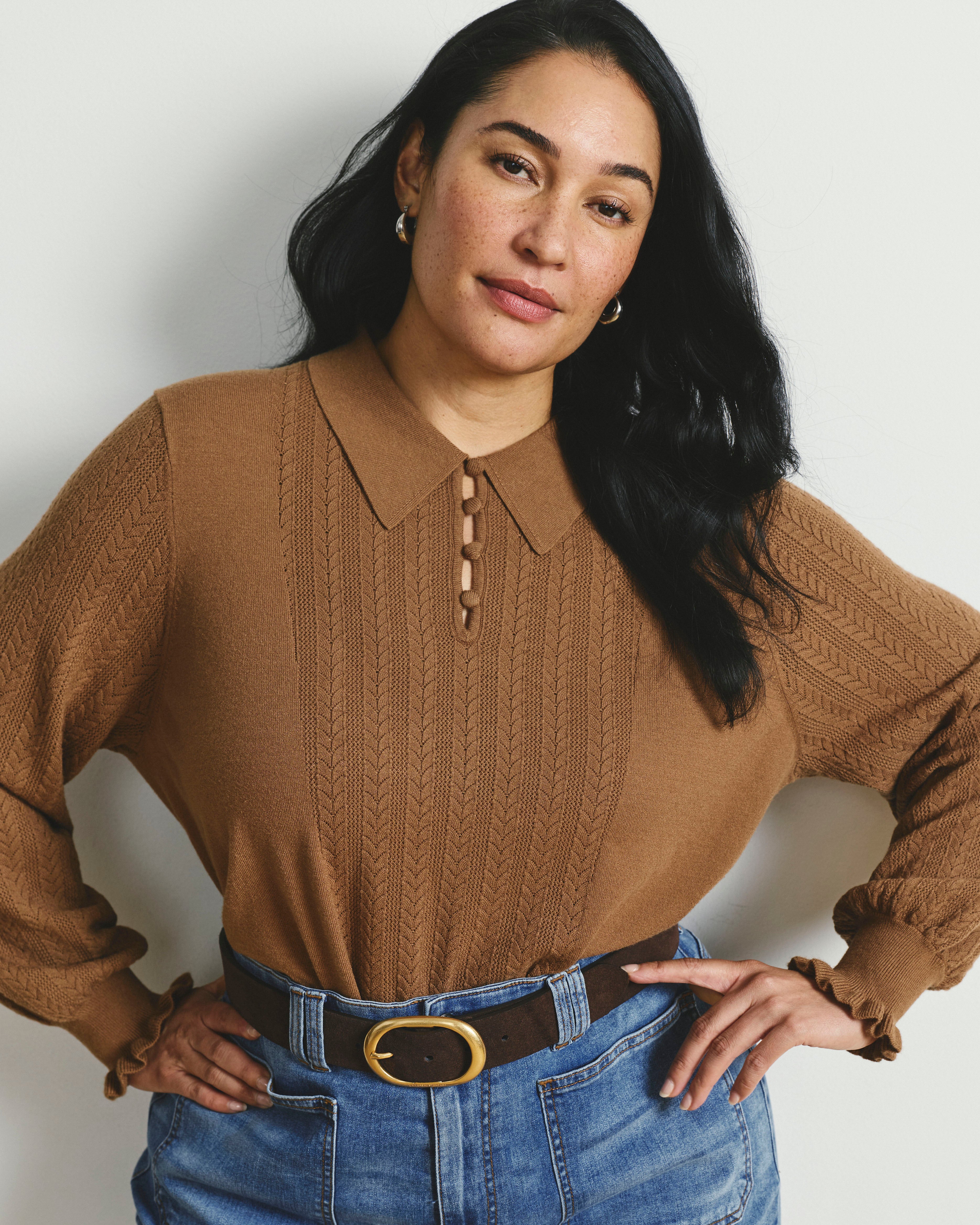 Savvy Fine Knit Lady Polo - Classic Camel – Universal Standard