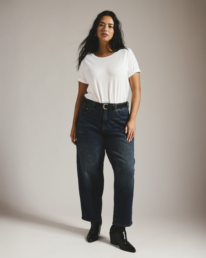 Lou High Rise Barrel Leg Jeans - Field Of Dreams Indigo