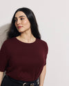Aimee Liquid Jersey Rib Hem Tee - Deep Red | Plus Size & Straight Size Women's Fashion | Universal Standard