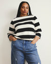Belle Breton Stripe Jersey Tee - Ecru/Black Rugby Stripe | Plus Size & Straight Size Women's Fashion | Universal Standard