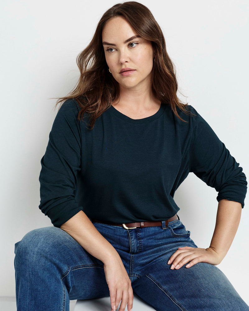 Long Sleeve Tee Rex - Deep Sea | Plus Size & Straight Size Women's Fashion | Universal Standard