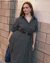 Samia Faux Wrap Cotton Poplin Dress - Black Windowpane Check | Plus Size & Straight Size Women's Fashion | Universal Standard