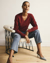 Savvy Fine Knit V Sweater - Garnet
