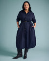 Odeon Stretch Poplin Shirtdress - Navy
