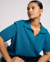 Savvy Fine Knit Short Sleeve Polo Sweater - Blue Beetle | Plus Size & Straight Size Women's Fashion | Universal Standard