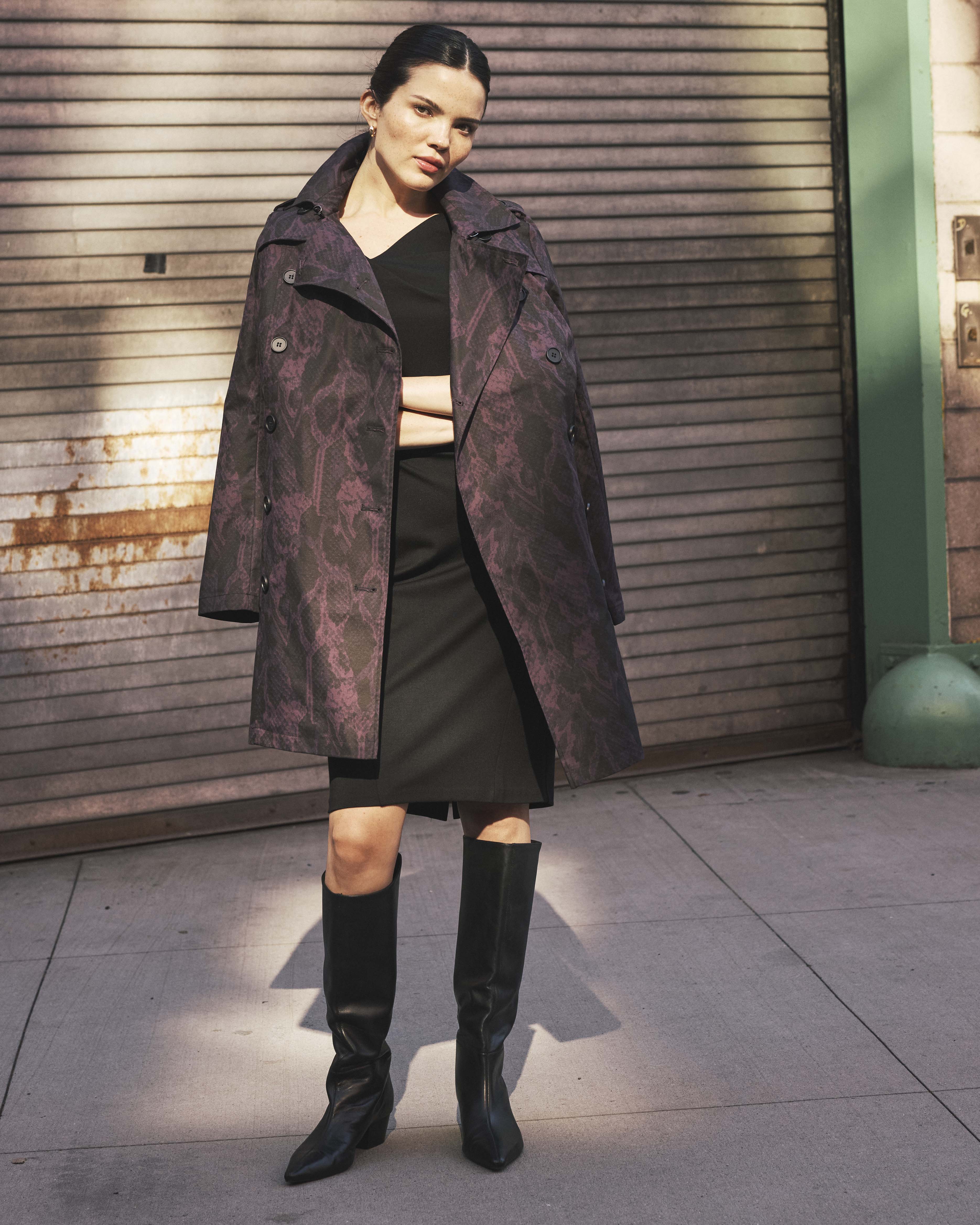 Derjon Trench Coat - Gamay Serpent Print – Universal Standard