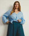 Frances Embroidered Linen Blouse - Cielo Blue | Plus Size & Straight Size Women's Fashion | Universal Standard