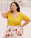 Classic V-Neck Ribbed Tee - Goldenrod | Plus Size & Straight Size Women's Fashion | Universal Standard