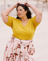 Classic V-Neck Ribbed Tee - Goldenrod | Plus Size & Straight Size Women's Fashion | Universal Standard