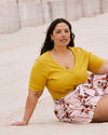 Classic V-Neck Ribbed Tee - Goldenrod | Plus Size & Straight Size Women's Fashion | Universal Standard