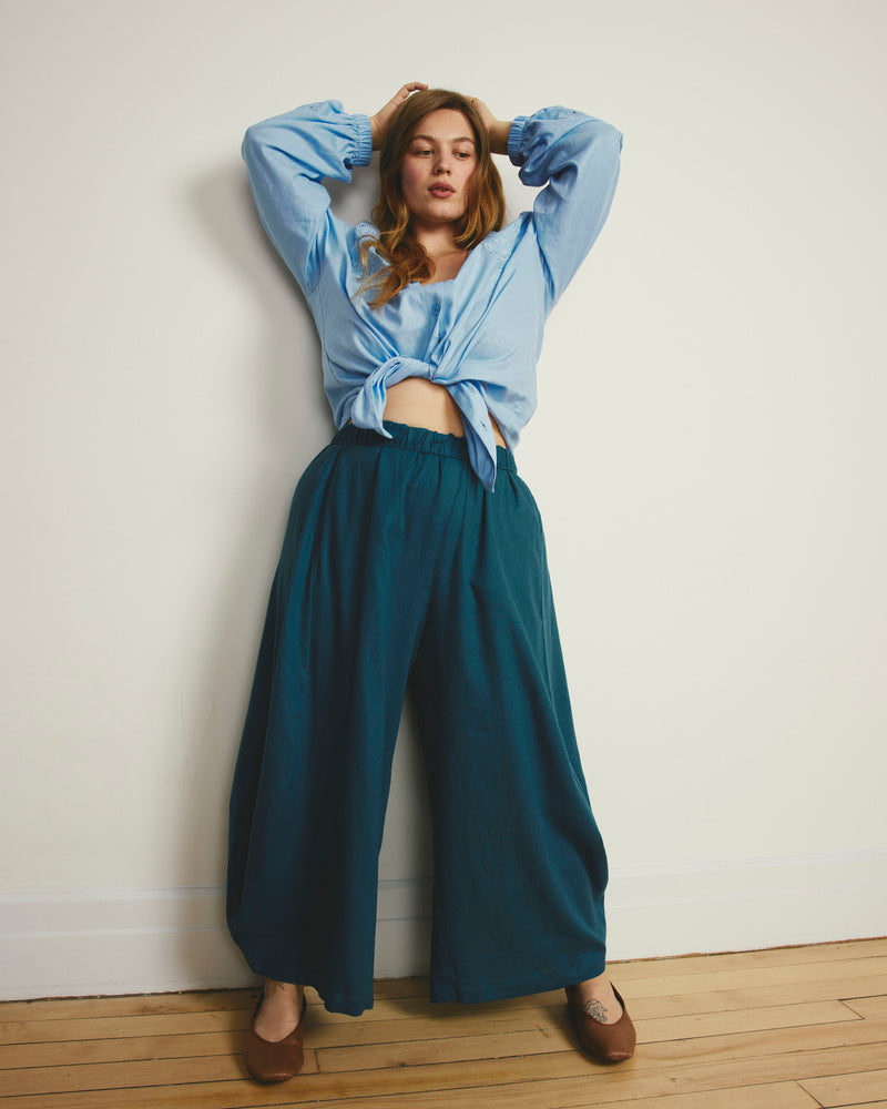 Cosma Barrel Leg Linen Pants - Ink Blue | Plus Size & Straight Size Women's Fashion | Universal Standard