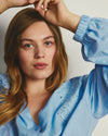 Frances Embroidered Linen Blouse - Cielo Blue | Plus Size & Straight Size Women's Fashion | Universal Standard